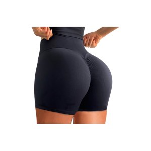 Women's High Waist Yoga Shorts Scrunch Butt Shorts Bottoms Tummy Control Butt Lift Quick Dry Solid Color