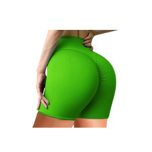 Women's High Waist Yoga Shorts Scrunch Butt Shorts Bottoms Tummy Control Butt Lift Quick Dry Solid Color Green