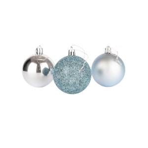 St Charles  Christmas Baubles Shatterproof Light Blue, Christmas Tree Decorations Ball Ornaments Balls Xmas Hanging Decorations Holiday Decor - Shiny,Matte,Glitte