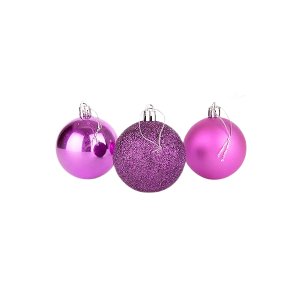 St Charles Christmas Baubles Shatterproof Purple, Christmas Tree Decorations Ball Ornaments Balls Xmas Hanging Decorations Holiday Decor - Shiny,Matte,Glitter Pink