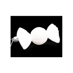 St Charles Pack of 5-110mm Large Sweet Shaped Baubles - Shiny & Glitter Decorated - Christmas Baubles White