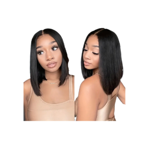Short Bob Straight Wigs 4x4 Lace Closure Bob Wigs Brazilian Natural Human Hair Wigs For Women