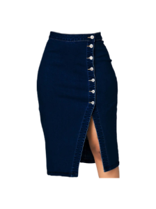 Plus Size Elegant Denim Skirt