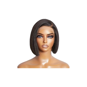 Black Straight Bob Wig Human Hair 13x4 HD Frontal Lace Wig 100