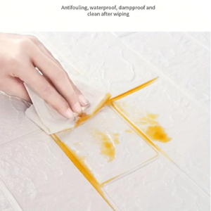 PS Foam 3D Brick Wallpaper Sticker: Easy & Affordable Bedroom Makeover, 50.04cm x 5.0 meter Self-Adhesive Waterproof Moisture-Proof Wall Decor