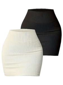 2 Pack Solid Color Bodycon Skirt, Elegant Mini Skirt For Spring & Summer (mixed colors)