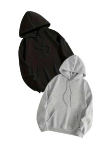 2pcs Solid Thermal Hooded Sweatshirt, Kangaroo Pocket, Long Hoodie, Long Sleeve Pullover Shirt, Women's Tops - For Fall & Winter