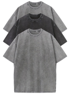 Secret Shield 3-Piece Men's 100% Cotton Loose-Fit T-Shirts in Solid Colors - Casual Short Sleeve Crew Neck, Machine Washable