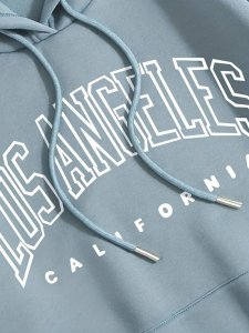 Secret Shield Cozy Letter Print Kangaroo Pocket Hoodie