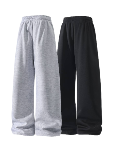 Secret Shield 2-Piece Men's Lightweight Drawstring Joggers - Soft Knit, Straight Leg Pants in Heather Gray & Dark Gray