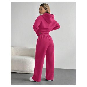 The Prestige Edit women's casual letter print hoodie & jogger set - Pink