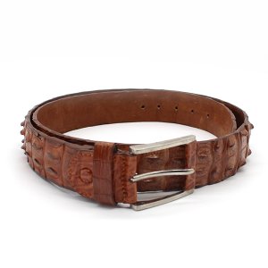 P A  Handcrafted Genuine Croc leather belts  Brown