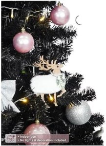 P  A   Black Artificial Christmas Tree 210 cm