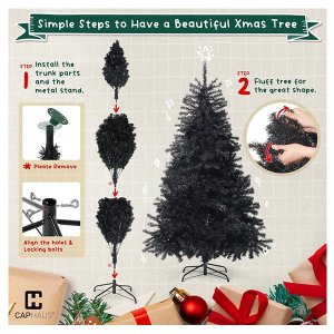 P A 1.8cm Black Pemium Artificial Christmas Tree